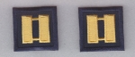 CAPT Captain MEDIUM GOLD on NAVY BLUE rank insignia collar lapel patches 1.5" LARGE